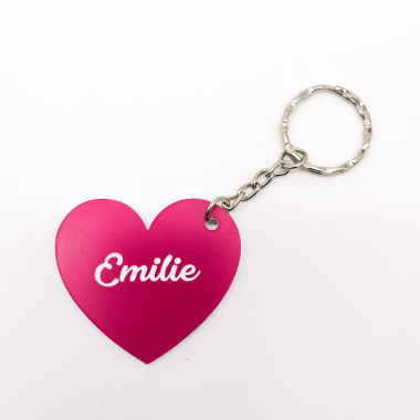 Porte clé enfant motif coeur personnalisé au prénom