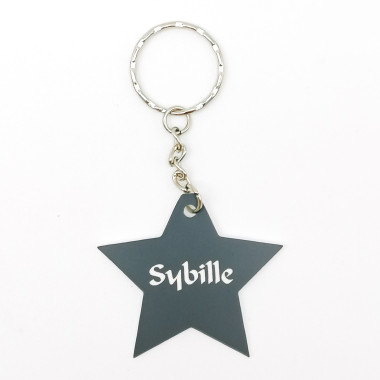 Porte clé enfant motif étoile personnalisé au prénom