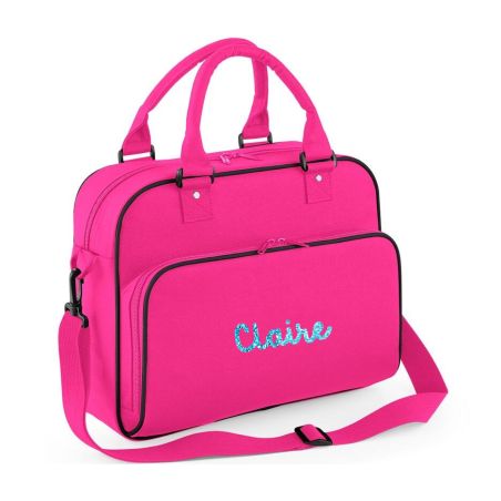 Sac de gym enfant rose fushia personnalisé au prénom