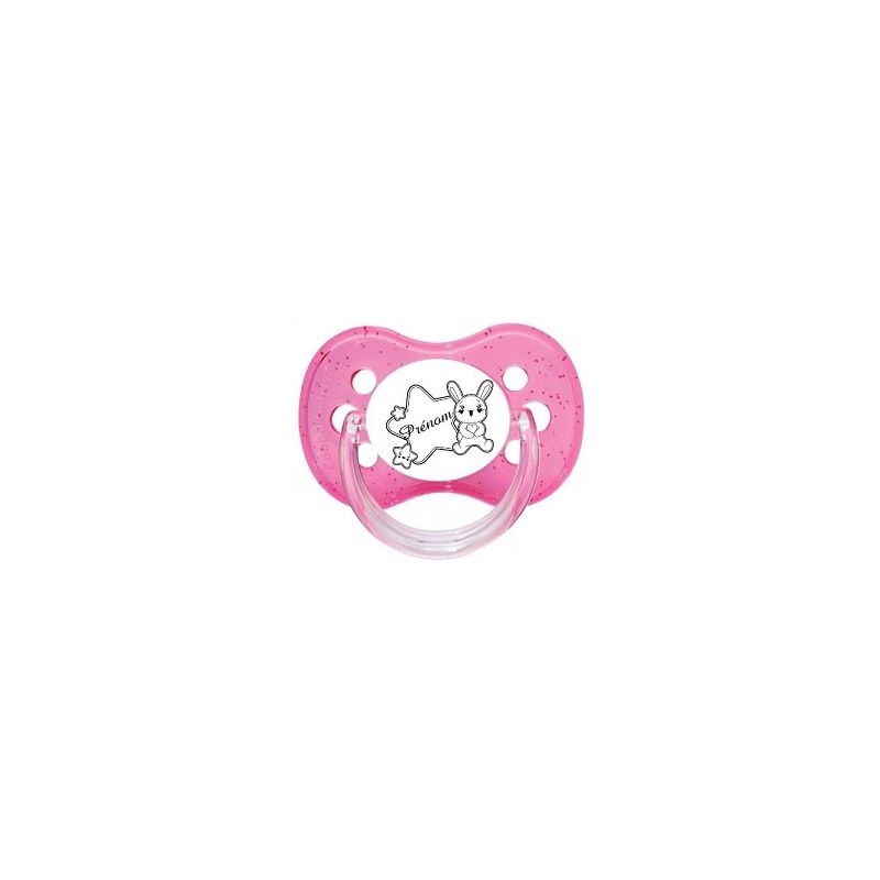 Tétine personnalisée prénom motif lapin etoiles