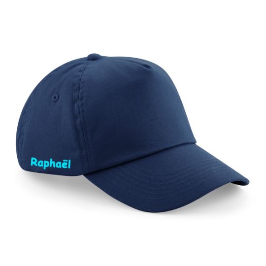 Casquette Vintage BILL BAILEY - Patche Prénom Brodé Bleu Marine Avec Feuilles Dorées - Taille Ajustable
