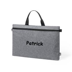 Porte documents gris personnalisé au prénom