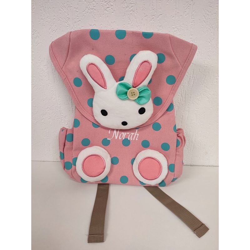 Norah sac à dos lapin rose clair déjà personnalisé