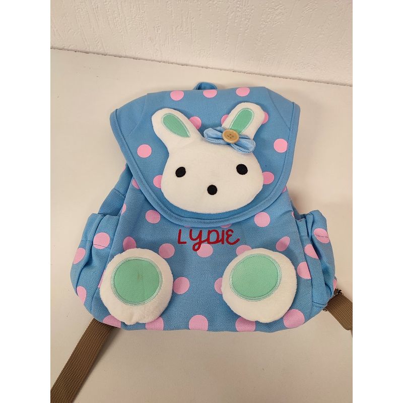 Lydie sac à dos lapin bleu déjà personnalisé