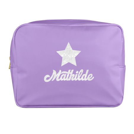 Trousse de toilette lavande personnalisée – prénom et motif