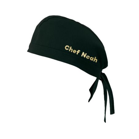 Calot de cuisinier noir – personnalisé en broderie
