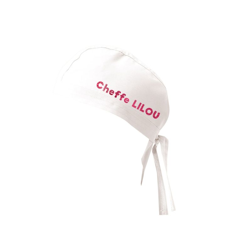 Calot de cuisinier blanc – personnalisé en broderie