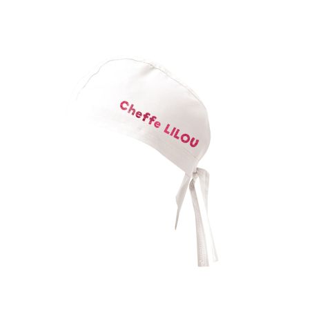 Calot de cuisinier blanc – personnalisé en broderie