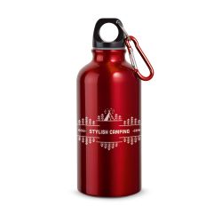 Gourdes aluminium personnalisées 400 ml avec mousqueton