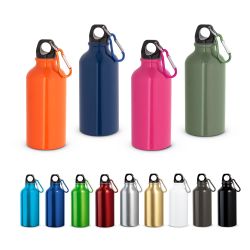 Gourdes aluminium personnalisées 400 ml avec mousqueton