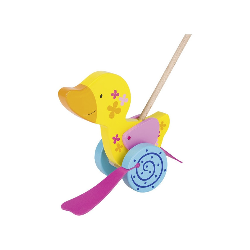 Canard En Bois à Tirer Avec Clochette - Jouet Éducatif Pour Enfants 1-3 Ans - Développe Marche, Équilibre Et Coordination - 8