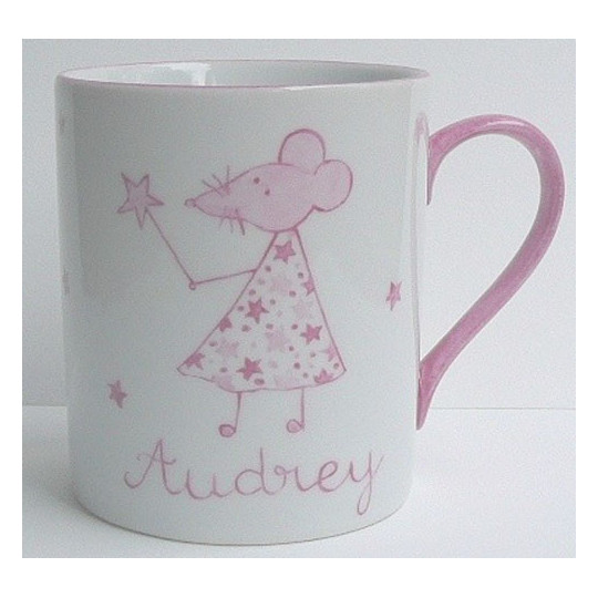 Mug Fée Boue Fait Main - Personnalisable Monogramme - Blanc - Neuf Sous Emballage