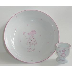 Lot De 4 Coquetiers En Céramique à Pois Rose Rouge - Servette Home