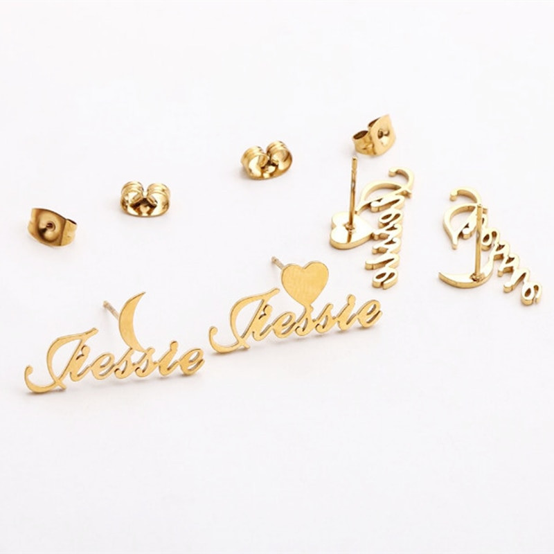 Boucles D'oreilles Photo Personnalisées - Acier Inoxydable Plaqué Or/noir, Formes Rondes/cœur/goutte, Cadeau Fête Des Mères, Amoureux