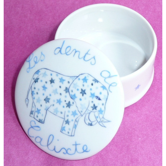 Boîte à Dents De Lait En Bois Souvenir Naissance - Organisateur Avec Fiche De Croissance - Cadeau Enfant Garçon/fille (Bleu Petit Garçon)